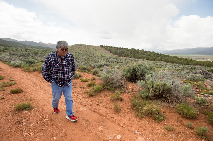 (Rick Egan  |  Tribune File Photo)  Patrick Charles, who works as a jobs placement and training specialist for members of the Paiute Indian Tribe of Utah, walks on Paiute Tribal land near I-15 south of Cedar City, Wednesday, May 6, 2015.