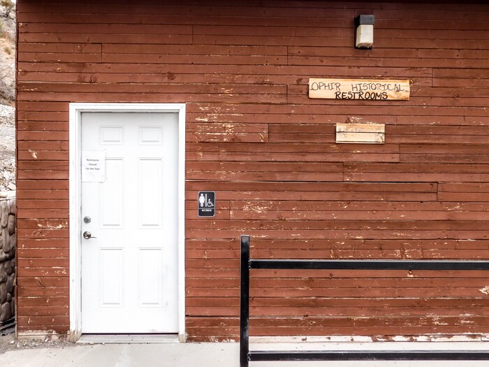 (Erin Alberty | The Salt Lake Tribune) Old mining structures and city buildings line the Ophir Canyon Road, monuments to the once-booming town there. Photo taken Nov. 20, 2017.