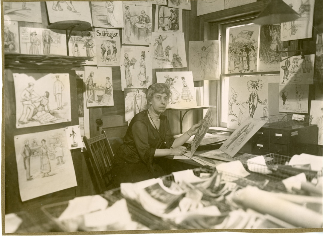 (Courtesy of National Woman's Party) Nina Allender drew political cartoons for The Suffragist in the early 20th Century during the woman suffrage movement.