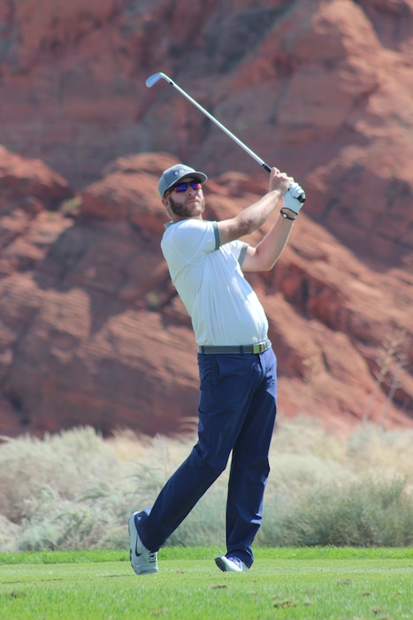 Randy Dodson  |  Fairways MediaDusty Fielding in action during the first round of the Sand Hollow Open at the Sand Hollow Resort in Hurricane, Utah, Thursday September 22, 2016. 