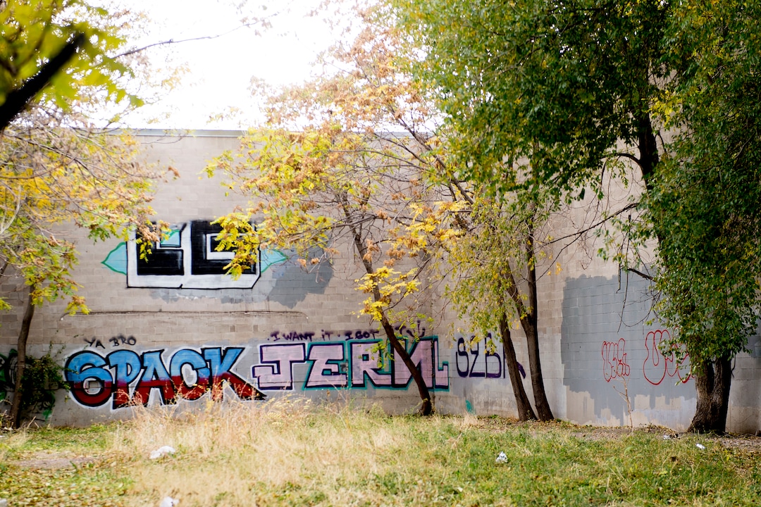 (Jeremy Harmon  |  The Salt Lake Tribune) These graffitied buildings will be part of a 12.4-acre development just west of downtown Salt Lake City. The development, called Post District, is mostly comprised of the block between 300 and 400 West and 500 and 600 South. Photographed on Thursday, Oct. 17, 2019.