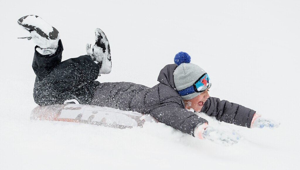 Leah Hogsten  |  The Salt Lake Tribune  There's a chance of more snow in the Salt Lake City area on Friday, but it will be mixed with rain and temperatures are supposed to rise into the 50s — so no sledding is expected.