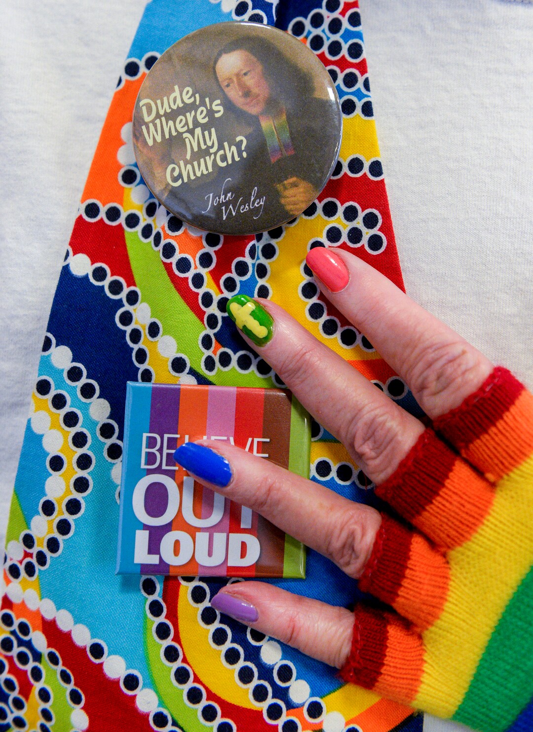 Leah Hogsten  |  The Salt Lake Tribune    Terry Haven was making a statement Sunday, right down to her pinky finger in a show of solidarity for LGBTQ members. Haven leads the social justice committee at Christ United Methodist Church, March 3, 2019.  Last week in St. Louis, international delegates for the UMC voted to continue the faith’s ban on same-sex weddings and ordination of LGBTQ clergy.  Many pastors and congregations in Utah and the U.S. were disappointed by the vote, which could ultimately cause a split in the ranks.