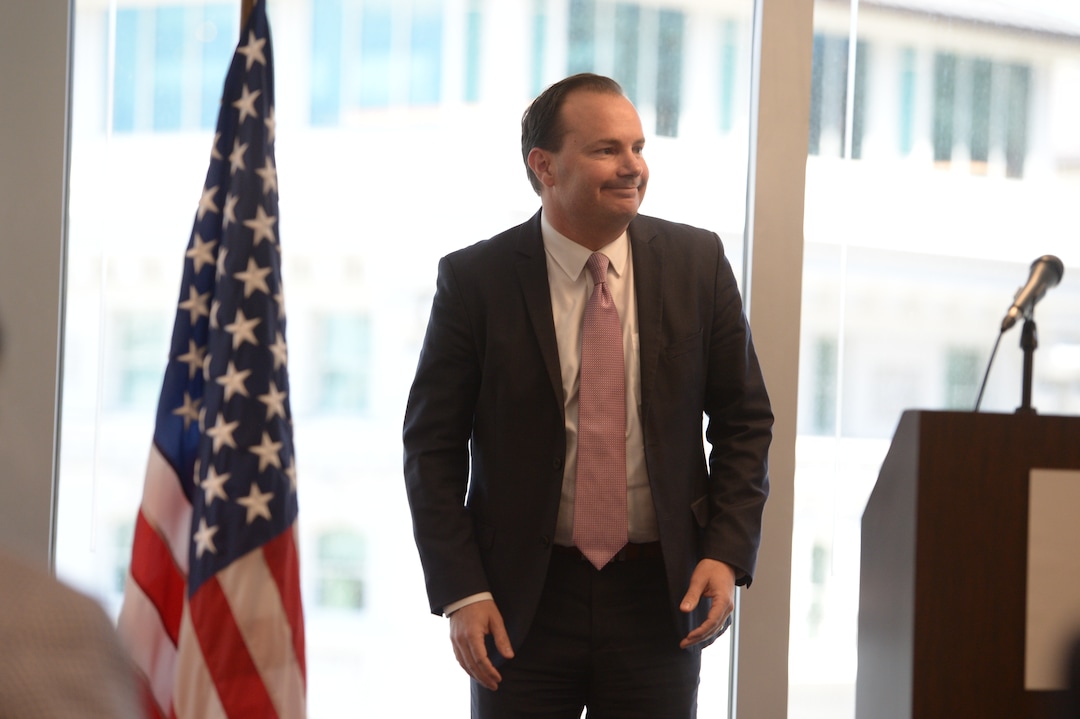 Leah Hogsten  |  The Salt Lake Tribune  Sen. Mike Lee, who is a former federal prosecutor and clerked for the Supreme Court previously, fields questions about filling the Supreme Court vacancy from members of the media after speaking about Utah's public lands at a forum hosted by the Sutherland Institute, June 29, 2018.
