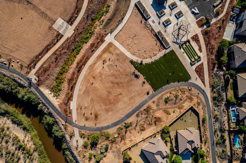 (Trent Nelson  |  The Salt Lake Tribune) Las Colinas Park, under construction in St. George on Wednesday, Sept. 17, 2025.