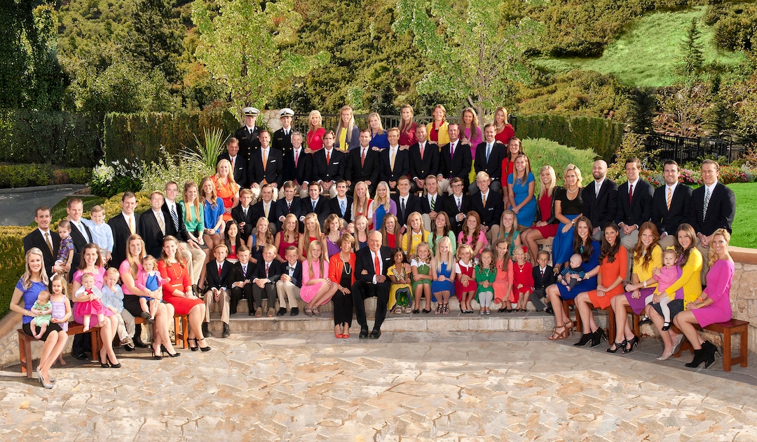 (photo courtesy Huntsman family) The extended family of Jon and Karen Huntsman in 2013.