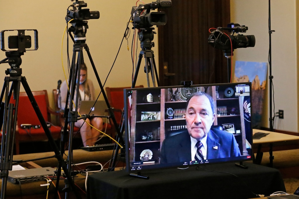 (Rick Bowmer | AP, pool) Utah Gov. Gary Herbert speaks during a Spanish language briefing on the state's efforts to fight COVID-19 Thursday, June 25, 2020, at the Utah State Capitol, in Salt Lake City.