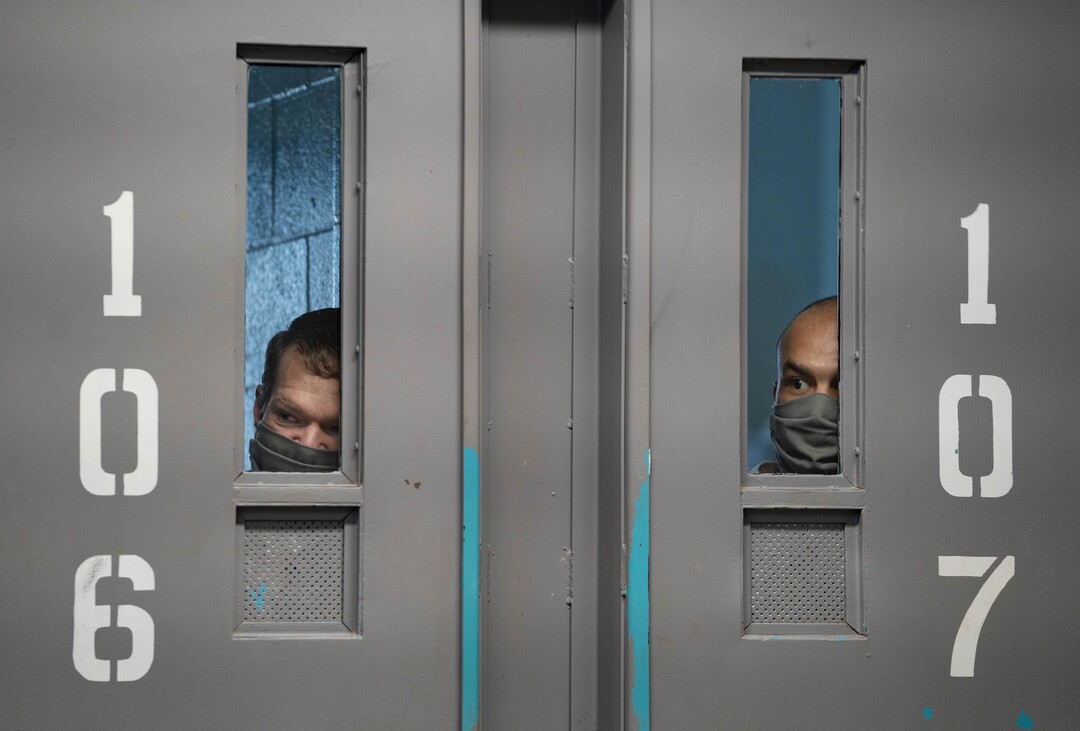 (Francisco Kjolseth | The Salt Lake Tribune) Incoming inmates at the Utah State Prison in Draper wait their turn to receive the COVID-19 vaccination on Tuesday, July 27, 2021.