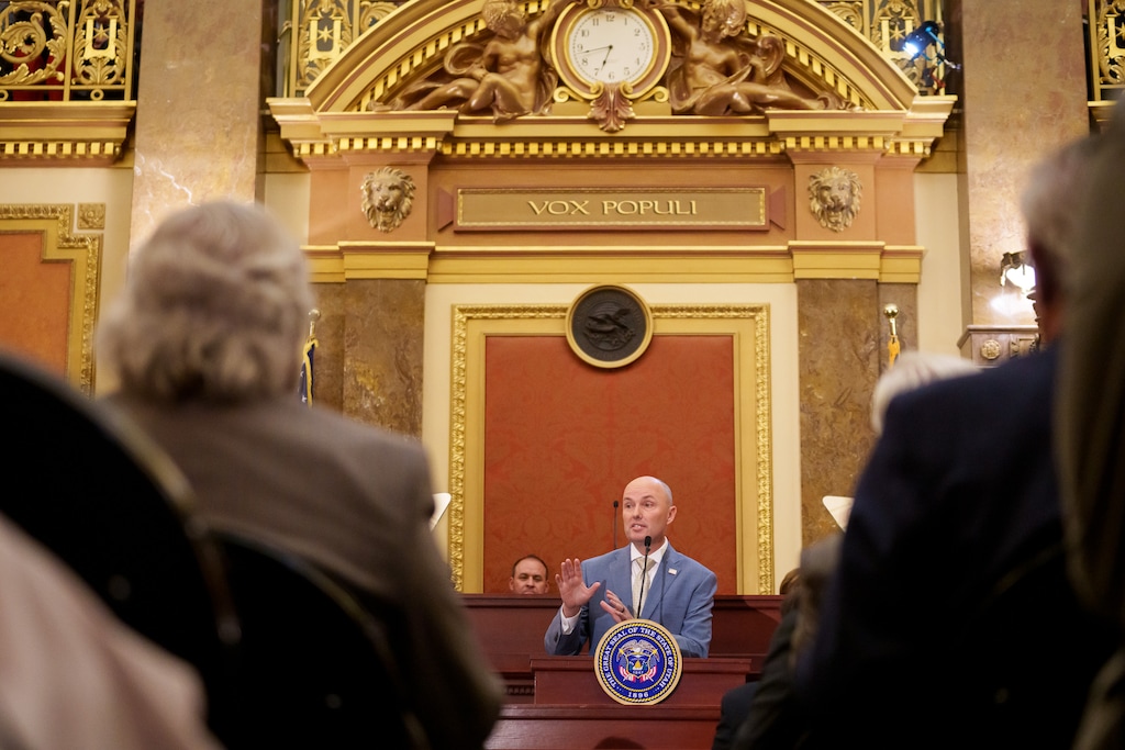 (Trent Nelson | The Salt Lake Tribune) Gov. Spencer Cox delivers his 2024 State of the State address at the Utah Capitol in Salt Lake City on Thursday, Jan. 18, 2024.