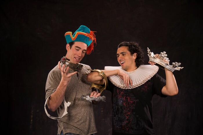(Karl Hugh | Utah Shakespeare Festival 2017)

Riley Shanahan (left) as Riley and Marco Antonio Vega as Marco in the Utah Shakespeare Festival’s 2017 production of "William Shakespeare’s Long Lost First Play (abridged)."