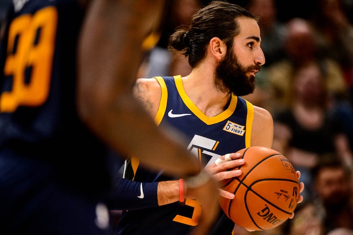 (Trent Nelson | The Salt Lake Tribune)
Utah Jazz guard Ricky Rubio (3). Utah Jazz vs Memphis Grizzlies, NBA basketball in Salt Lake City on Friday Nov. 2, 2018.