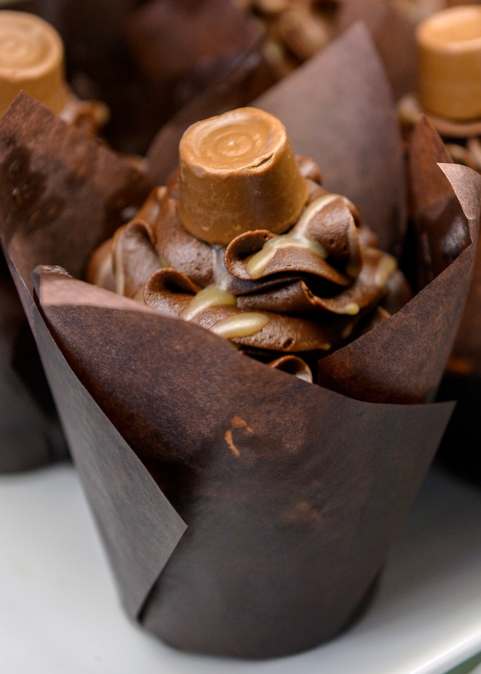 (Leah Hogsten  |  The Salt Lake Tribune)  Caramel brownies at Auntie Rae's Dessert Island in Holladay.