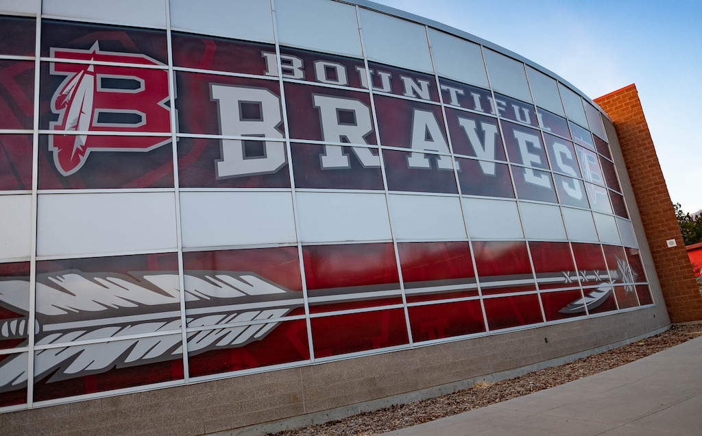 (Francisco Kjolseth | Tribune file photo) Current naming is pictured around Bountiful High on Monday, Nov. 30, 2020, after the school announced it would to retire The Braves name. The Utah House on Tuesday rejected a resolution encouraging schools to replace American Indian mascot names.