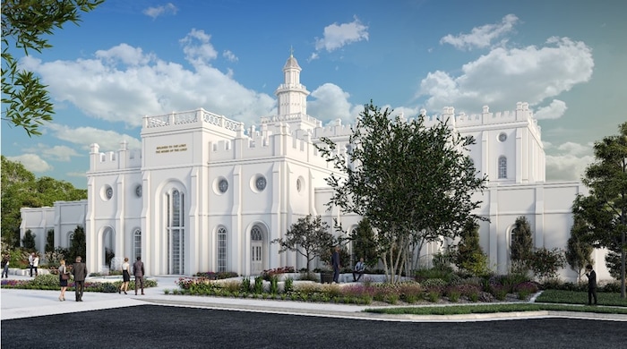 (Courtesy of The Church of Jesus Christ of Latter-day Saints) This rendering shows the new annex of the St. George Temple.