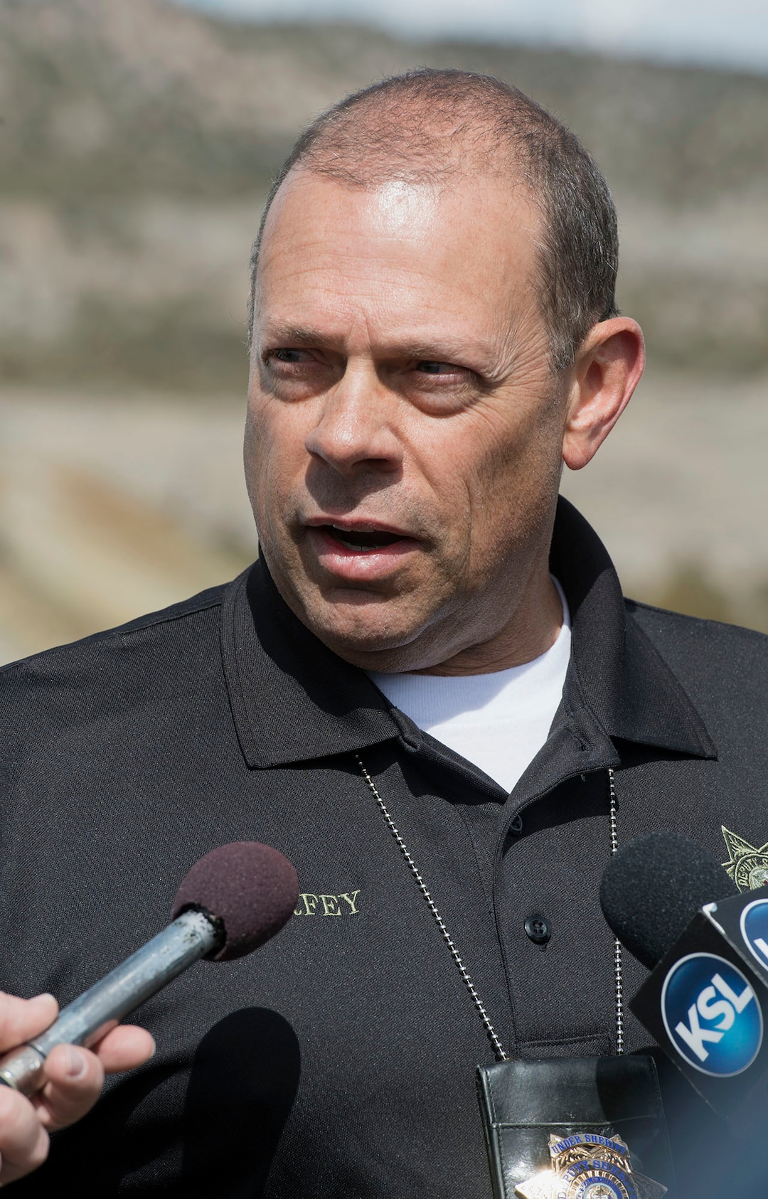(Rick Egan  |  The Salt Lake Tribune)      Utah County Undersheriff Darin Durfey, talks about the operation to recover the bodies that were found in an abandoned mine in Utah’s west desert near Eureka. Police believe the bodies are those of two teenagers who have been missing for nearly three months.Wednesday, March 28, 2018.