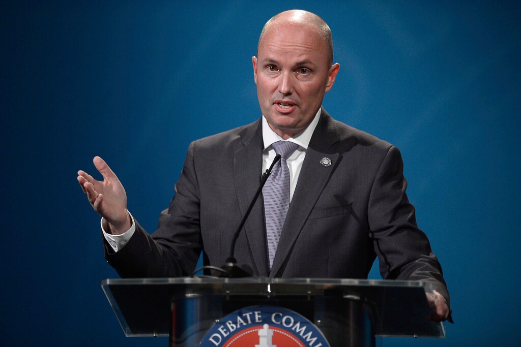(Trent Nelson | Tribune file photo)  Republican Lt. Gov. Spencer Cox speaks while debating Democrat Chris Peterson in Salt Lake City, Tuesday, Sept. 29, 2020.
