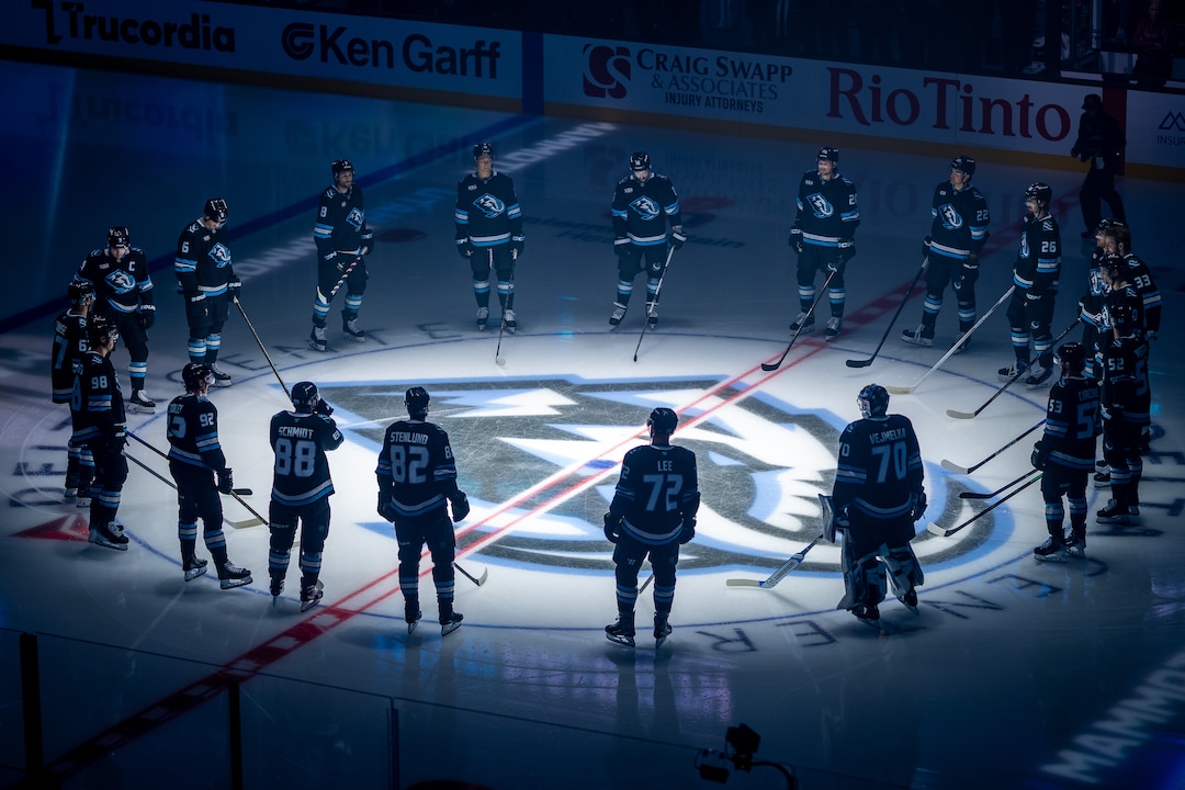 (Trent Nelson  |  The Salt Lake Tribune) The Utah Mammoth host the Chicago Blackhawks, NHL hockey in Salt Lake City on Thursday, Oct. 1, 2026.