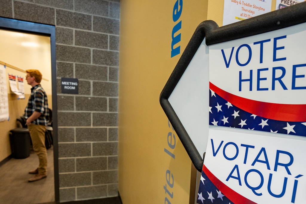 (Rick Egan | The Salt Lake Tribune) Voting at the South Jordan Library on Tuesday, Nov. 4, 2025.

