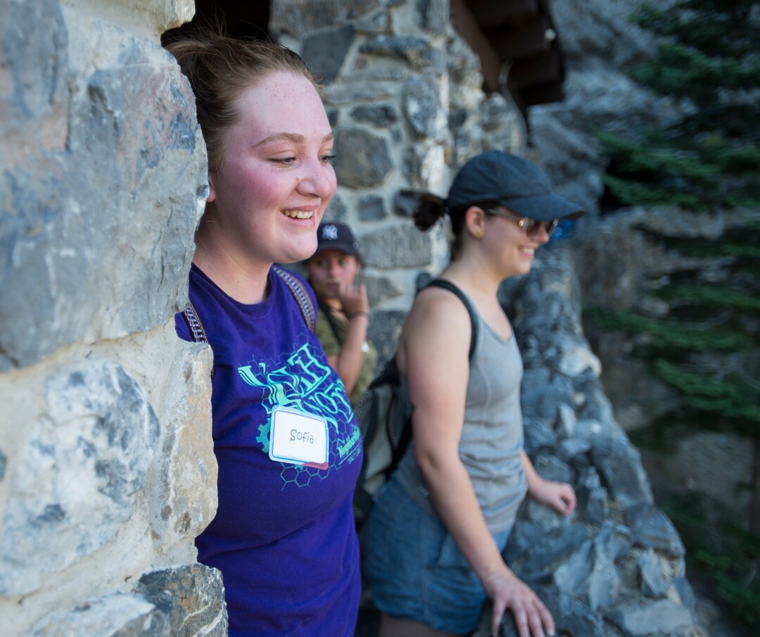 (Rick Egan  |  The Salt Lake Tribune)  Participants in the YouthWorks program check out the view, after reaching the entrance to Timpanogos Cave, Thursday, Aug. 3, 2017.
