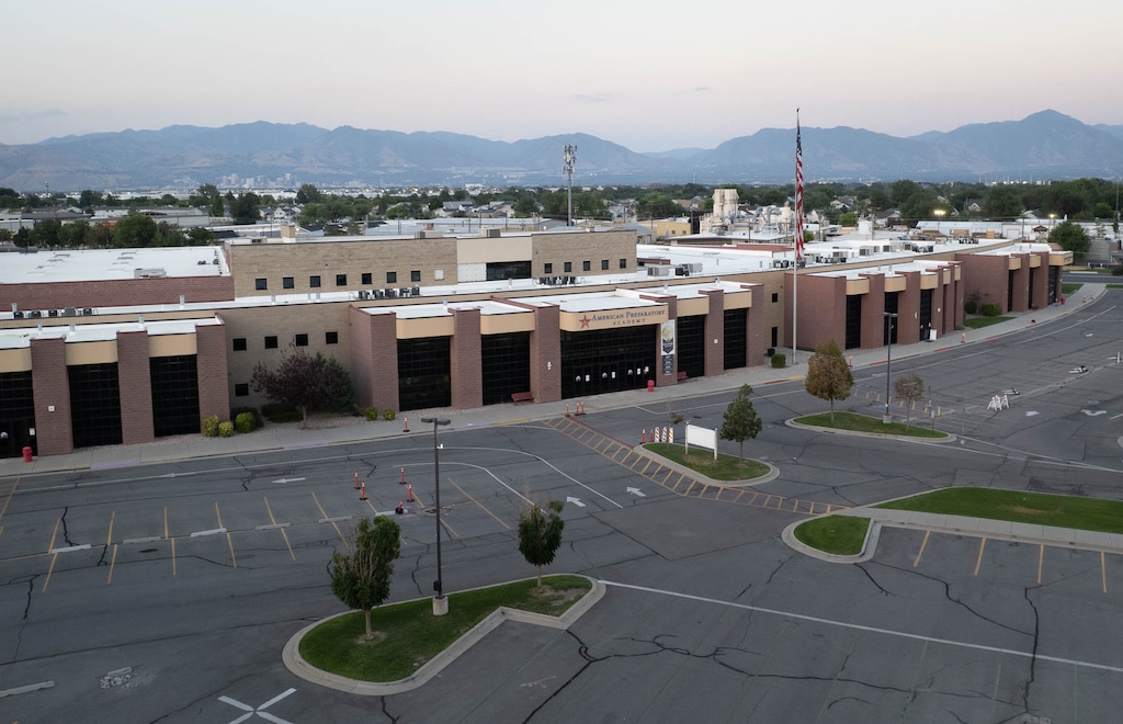 (Francisco Kjolseth | The Salt Lake Tribune)  The American Preparatory Academy campus in West Valley City is pictured on Thursday, July 30, 2026.