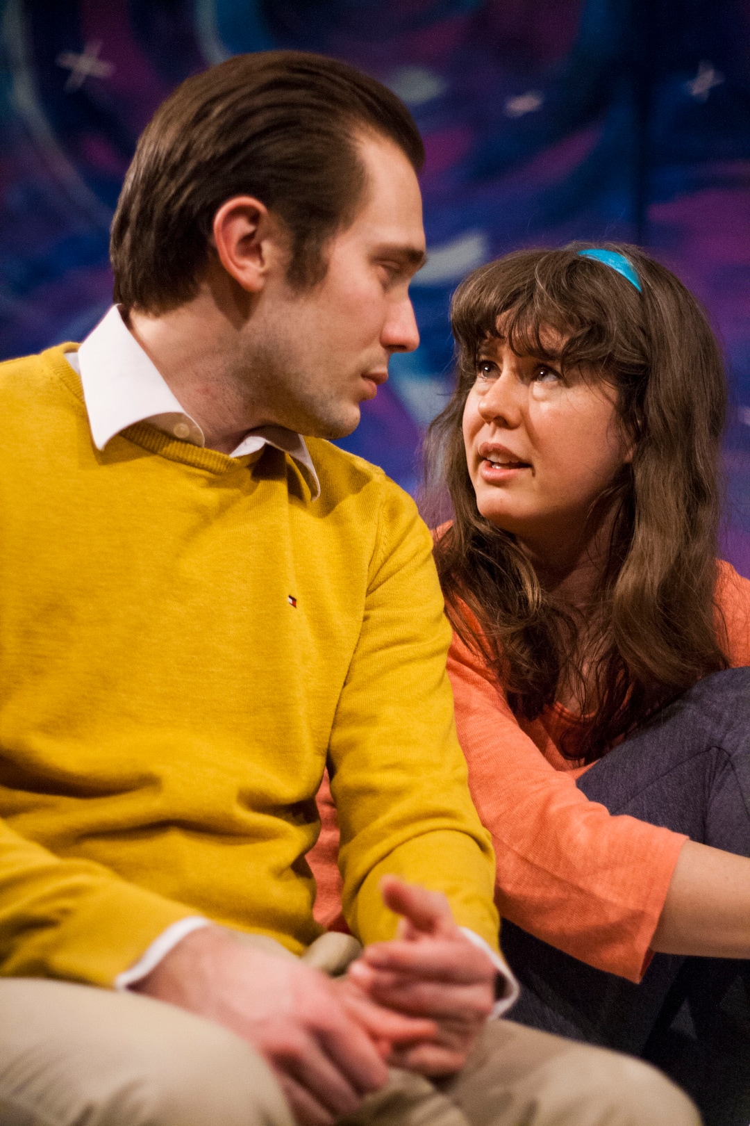 (Photo courtesy An Other Theater Company) Bryce Lloyd Fueston as Joe and Hailey Nebeker as Harper in An Other Theater Company's production of "Angels in America: Millennium Approaches."