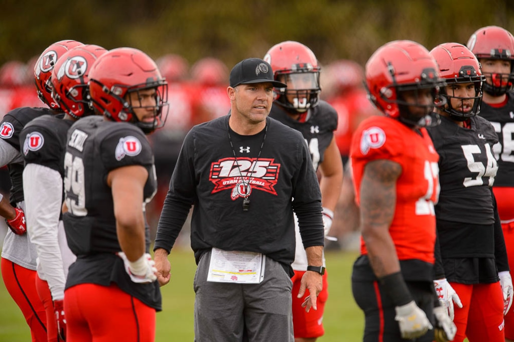 (Trent Nelson | The Salt Lake Tribune)  Linebackers coach Colton Swan at University of Utah football practice in Salt Lake City on Tuesday March 26, 2019.