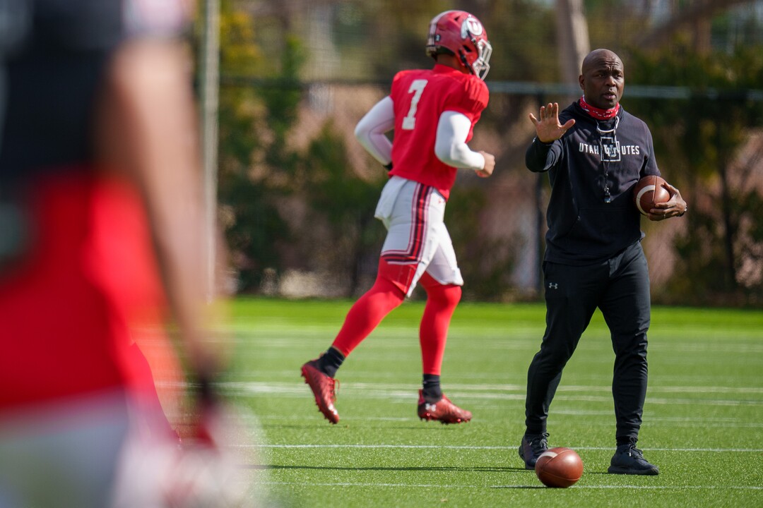 (Trent Nelson  |  The Salt Lake Tribune) Sharrieff Shah as the University of Utah football team practices for the Rose Bowl at Dignity Health Sports Park in Carson, Calif., on Tuesday, Dec. 28, 2021.