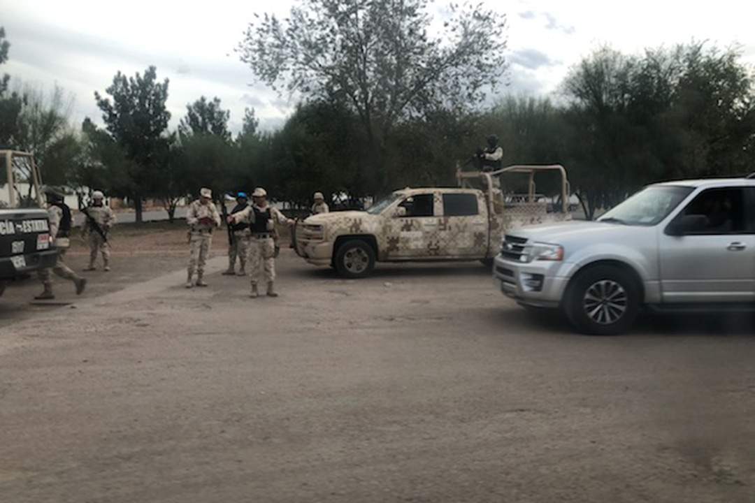 (Trent Nelson |  The Salt Lake Tribune) Mexican military escorts family members of those slain in a recent attack in Sonora through the area as they make their way to funerals on Wednesday, November 6, 2019.
