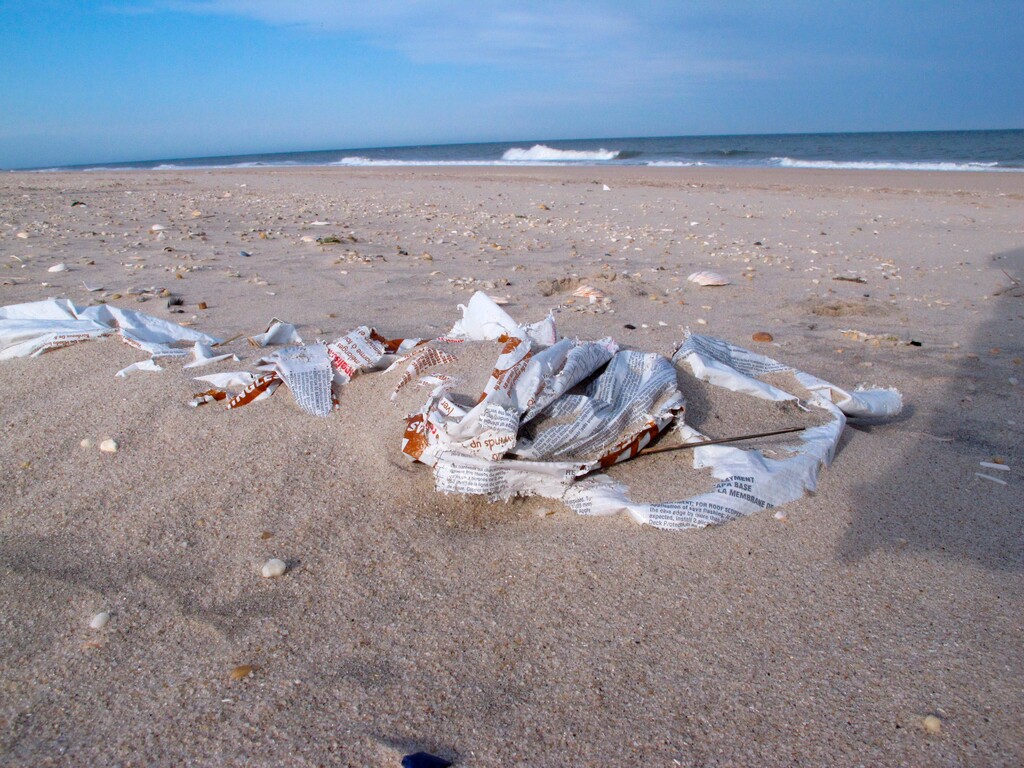 (Wayne Parry | AP file photo)  Trash lies on a beach in Point Pleasant Beach, N.J. On Thursday, April 12, 2018, the Clean Ocean Action environmental group released the results of its annual beach sweeps program, in which nearly 374,000 items of trash were removed from New Jersey's beaches in 2017 by volunteers. More than 80 percent of the items were plastics, which can be deadly to the marine environment.