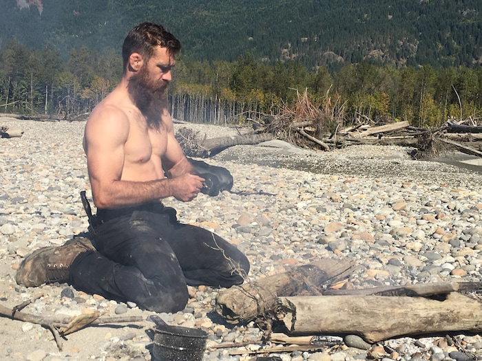 (Photo courtesy Discovery Channel) Utah MMA fighter Josh Tyler works on a raft on "Ultimate Ninja Challenge."