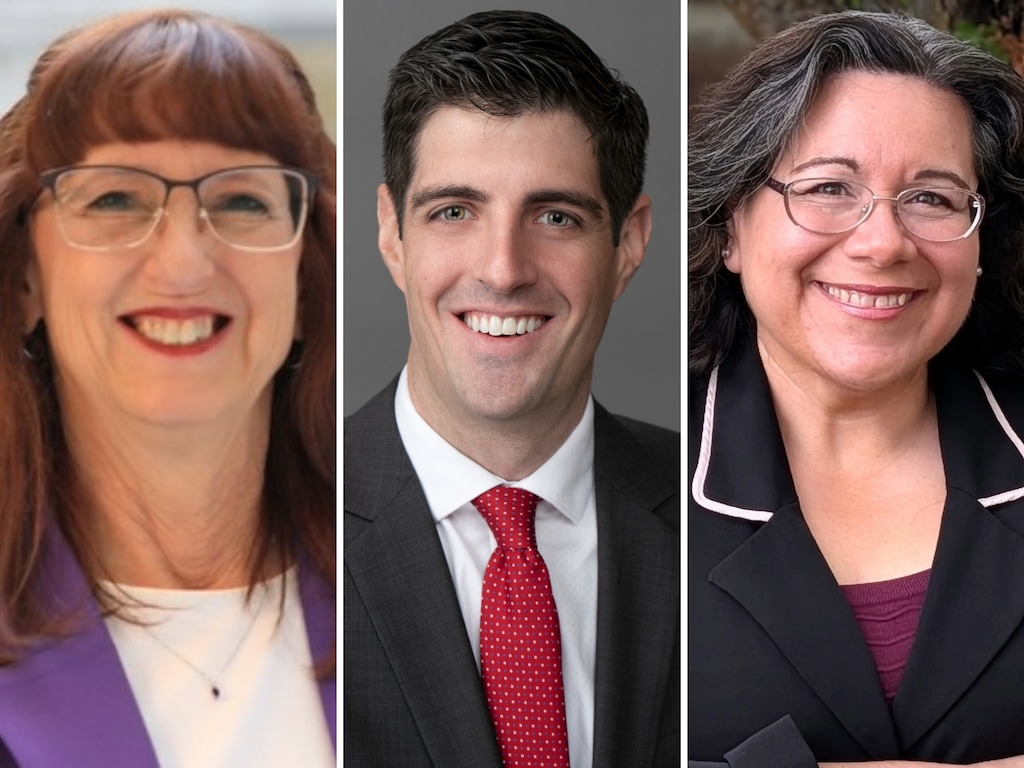 (Campaign photos) From left, Kim James, Jason B. Kyle, and Libby Shelton, candidates for the 2026 House District 8 election.