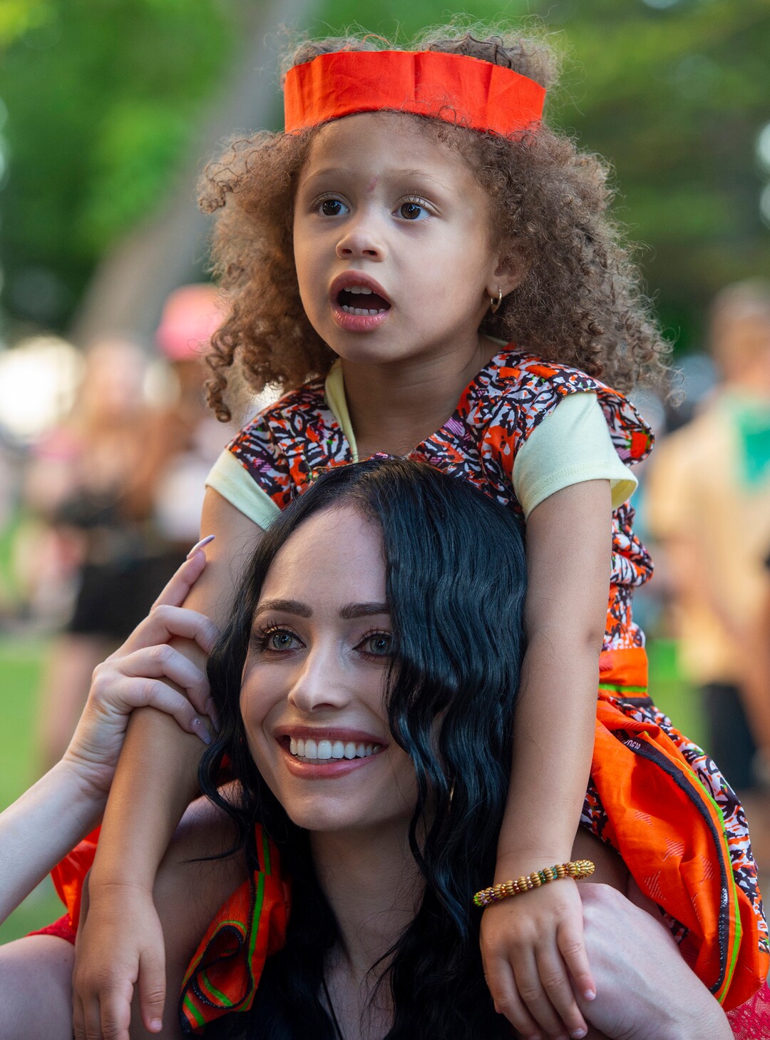 (Rick Egan  |  The Salt Lake Tribune)  Janae and Ava watch the entertainment at Washington Square in Salt Lake City during the Juneteenth Celebration, on Friday, June 19, 2020.