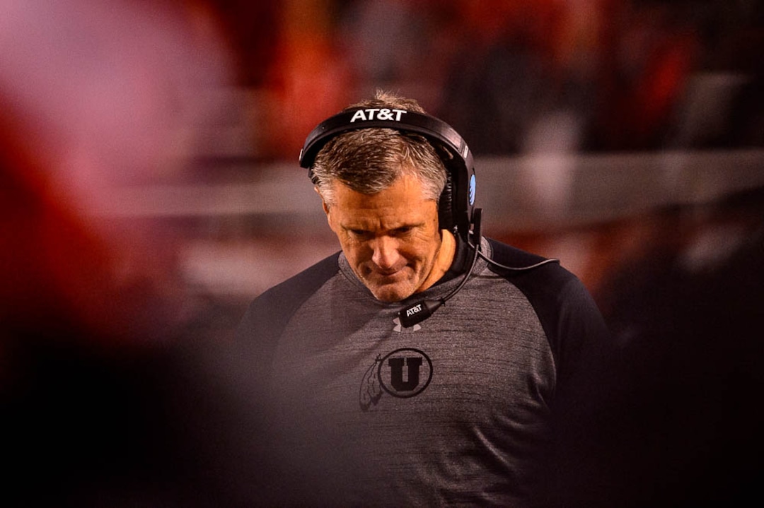 (Trent Nelson | The Salt Lake Tribune)  Utah Utes head coach Kyle Whittingham as the University of Utah hosts Washington State, NCAA football in Salt Lake City, Saturday November 11, 2017.