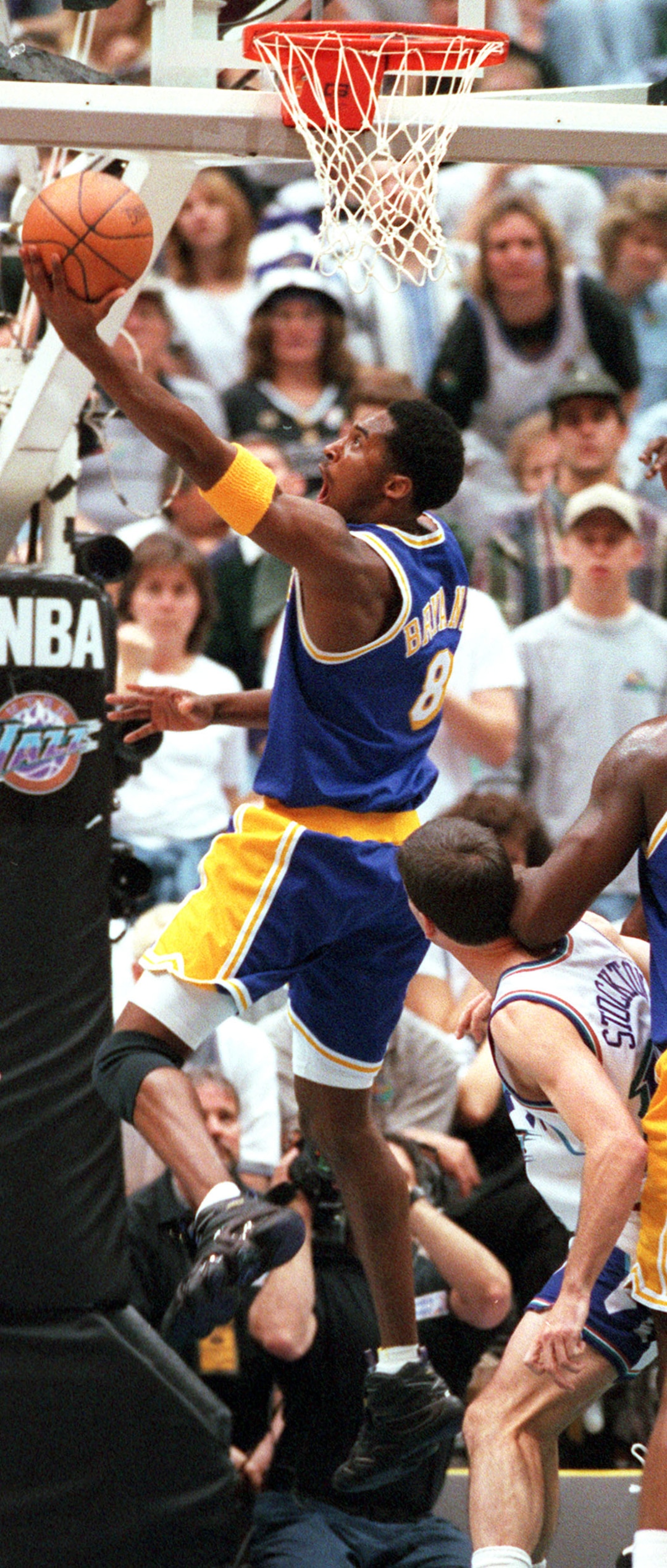 (Trent Nelson  |  The Salt Lake Tribune) Kobe Bryant scores during Los Angeles Lakers vs. Utah Jazz,  Game 1 of the NBA Western Conference Finals.