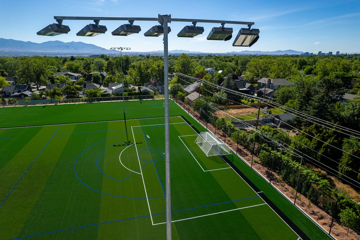 A Salt Lake City school’s new sports complex features a huge turf field ...