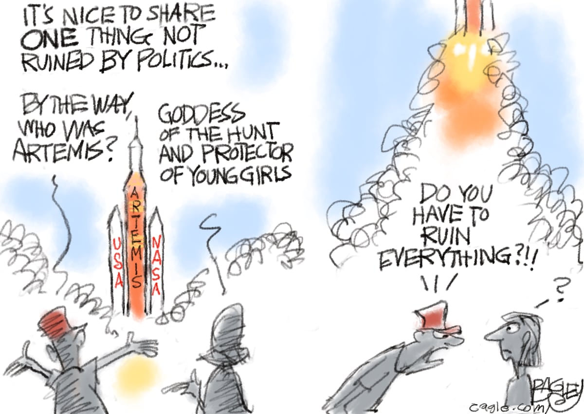 Bagley Cartoon: Fly Me to the Moon