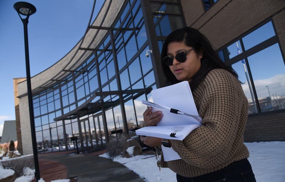(Francisco Kjolseth | Tribune file photo) Jacqueline Zamora does one of her regular runs to file paperwork for an attorney to Immigration Court in West Valley City, Jan. 25, 2019. Plans are underway to build a detention center in Evanston, Wyo., for people waiting for their cases to come up in the Utah court, which has a long backlog.