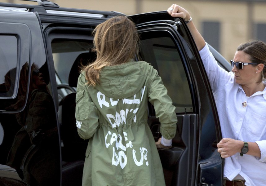 Image result for Melania Trump's Jacket raised a controversy