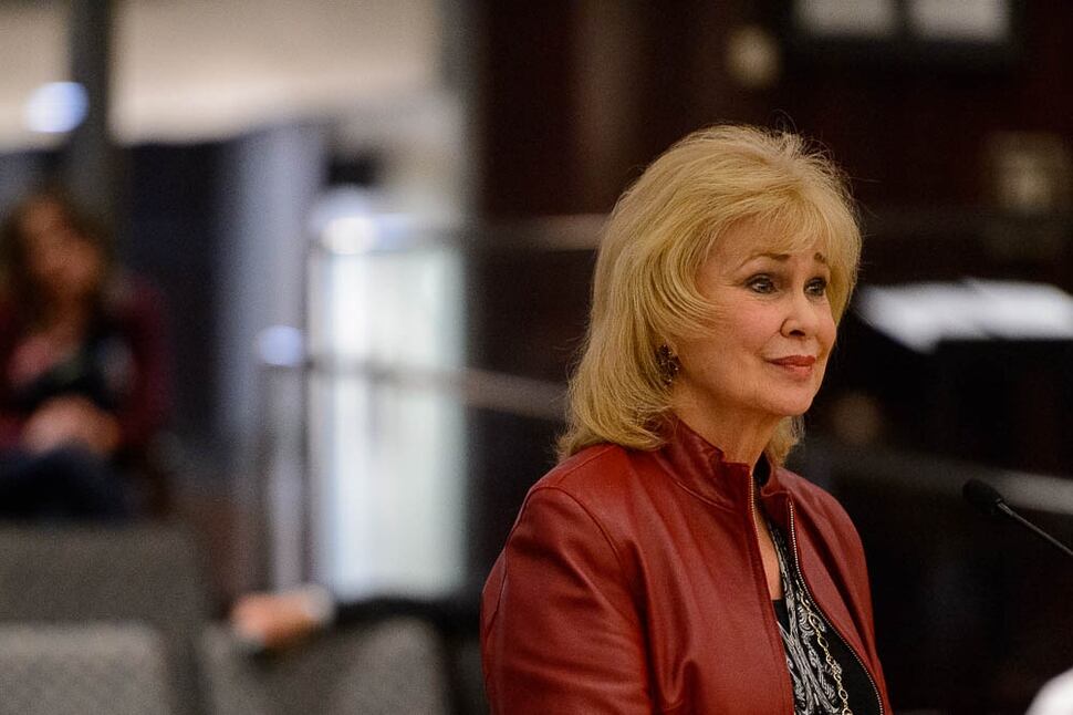 (Trent Nelson | The Salt Lake Tribune) Salt Lake County Clerk Sherrie Swensen addresses the County Council during the vote canvass in Salt Lake City on Tuesday Nov. 20, 2018.