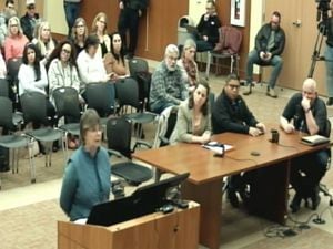 (City of West Wendover) Public comment at a West Wendover, Nev. city council meeting Tuesday, March 7, 2023, during debate to allow a Planned Parenthood clinic in the city.