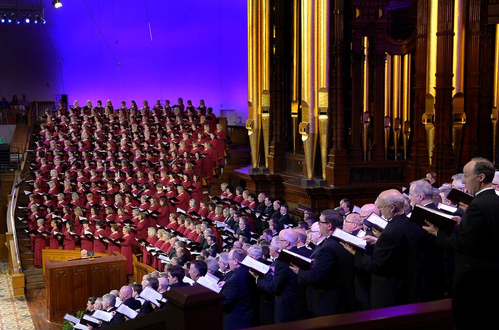 (Scott Sommerdorf | Tribune file photo) The Mormon Tabernacle Choir and Orchestra at Temple Square perform Handel's 