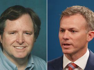(Utah Democratic Party, The Salt Lake Tribune) Democrat Rick Jones, left, and Republican Rep. Blake Moore, candidates for the 1st Congressional District. According to Federal Election Commission filings, Moore has raised more than $1 million this year for his election, while Jones says he's raised around $3,000 dollars for his campaign.