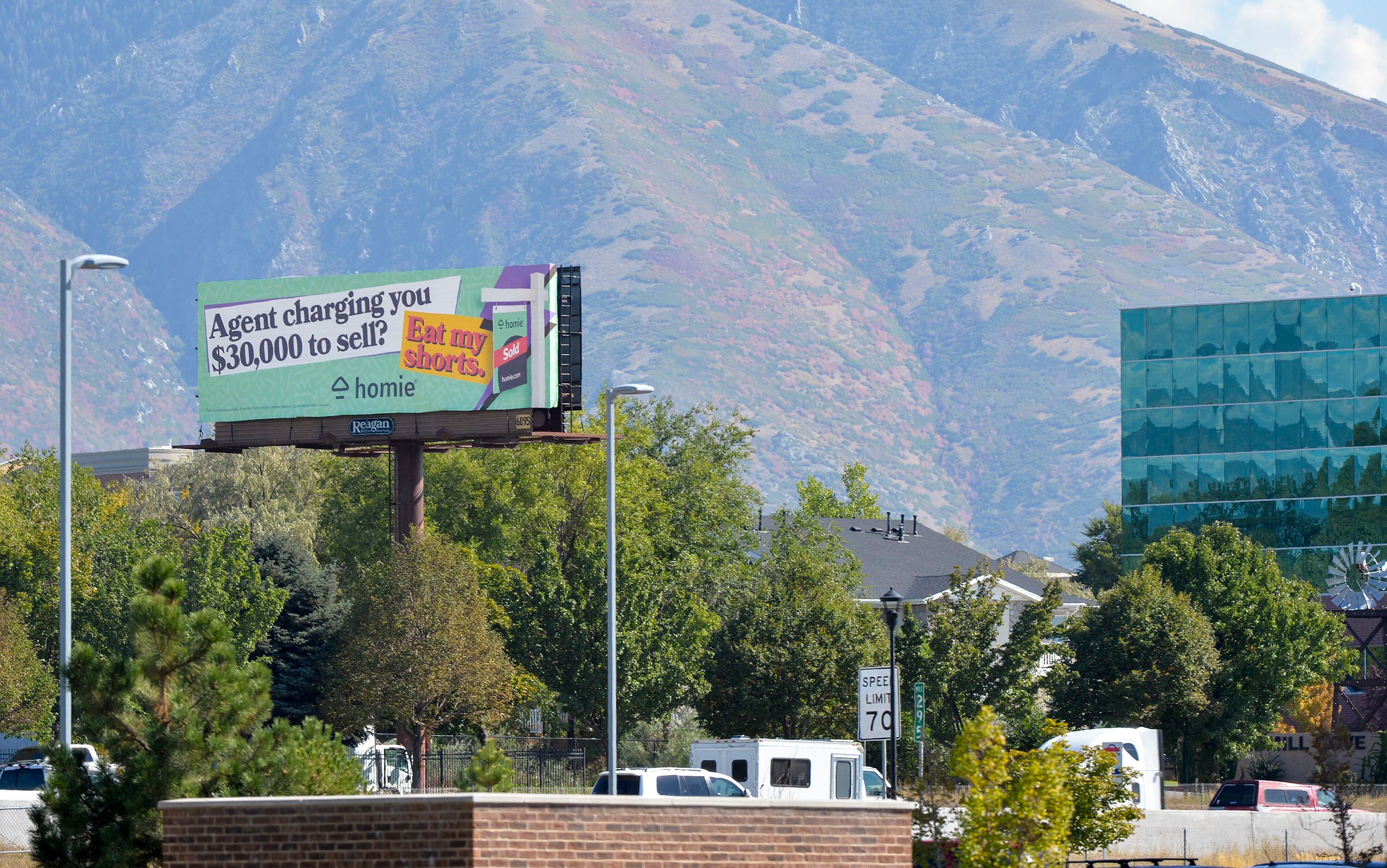 (Chris Samuels | The Salt Lake Tribune) A billboard for the Utah-based home buying company Homie along Interstate 15 in Sandy, Monday, Oct. 3, 2022.