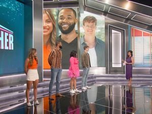 (CBS) Utahn Kyle Capener (second from right on stage, standing in front of his own picture) is a contestant on Season 24 of "Big Brother."