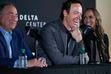 (Bethany Baker  |  The Salt Lake Tribune) SEG owner Ryan Smith laughs during a press conference announcing a new National Hockey League team owned by Smith Entertainment Group at the Delta Center in Salt Lake City on Friday, April 19, 2024.
